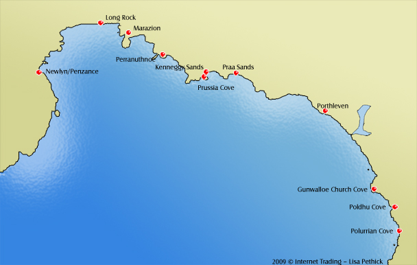 Marazion, Prussia Cove and Praa Sands Beaches