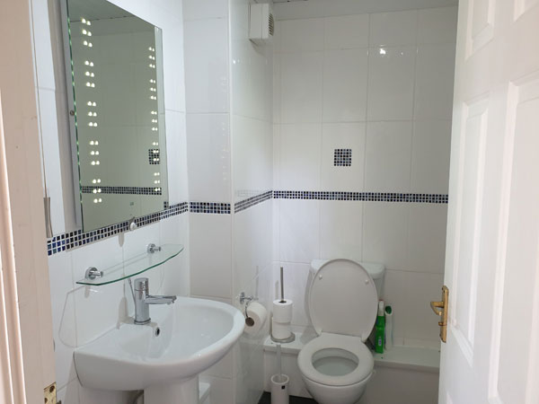 bathroom at 3 Waters Edge- Fistral Beach Newquay Holiday Apartment with Sea Views  