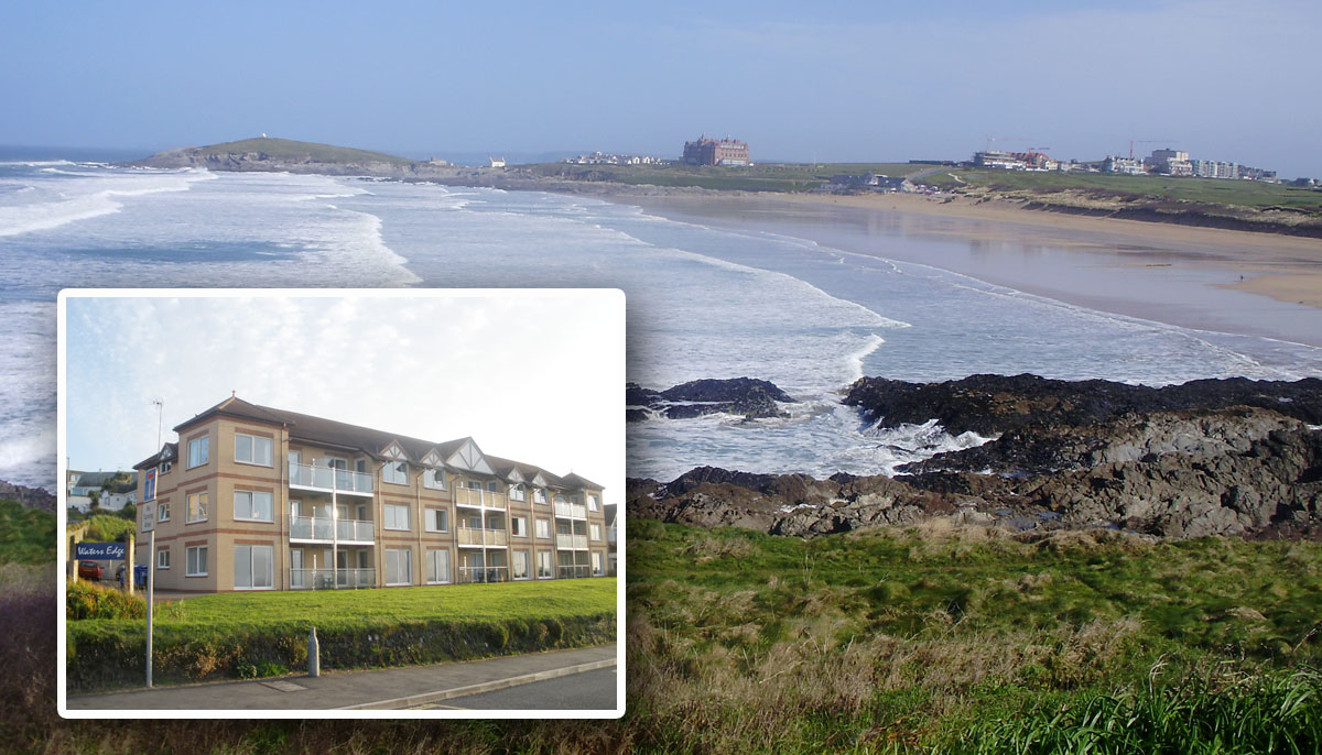 Holiday Apartment in Newquay 3 Waters Edge with sea views over Fistral Beach  