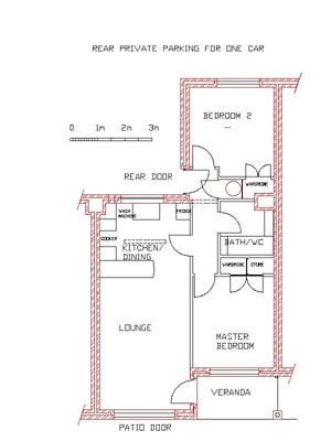 Layout of the self-catering accommodation at 3 Waters Edge, Newquay