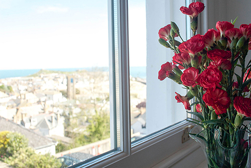 Annies by the Sea  - View across St Ives from the window - Holidays St Ives Cornwall