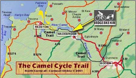 The Camel Trail - Map showing the Route