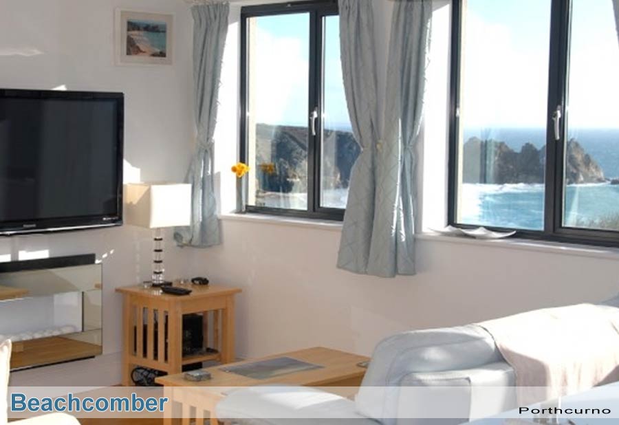 Living area with sea views