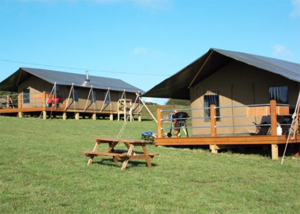 Glamping in Safari Tents - Borah Farm near Lamorna Cove
