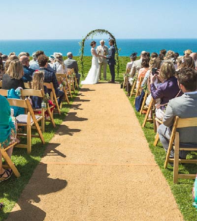 Cliff top Wedding venue Stunning sea views near Newquay