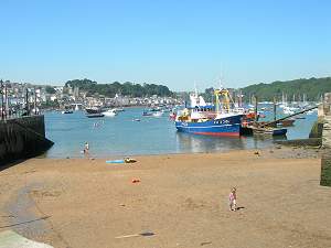 Polruan boat yard and Beach