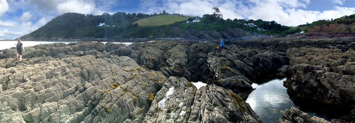 Talland Bay rock pooling low tide