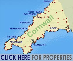 Cornwall Map - Where to Stay . . .