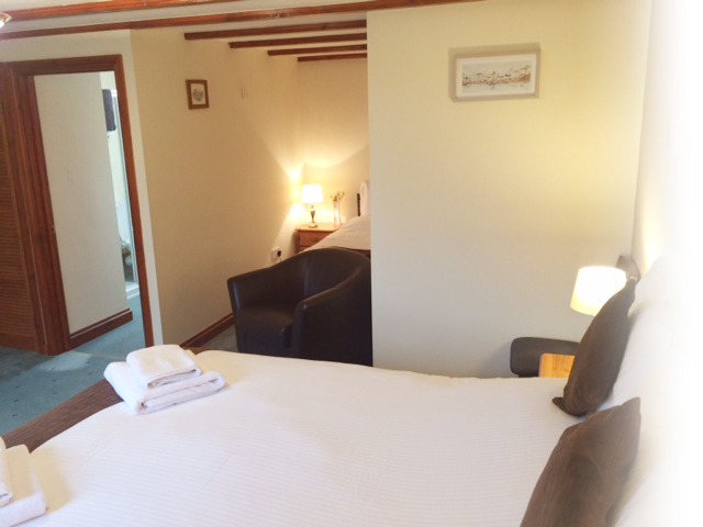 King-size lodge bedroom at Crown Lodges, Cornwall