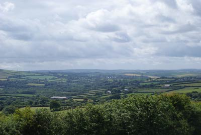 Views over the Allen Valley from Delamere 
              Bungalows- Delamere Holiday Bungalows  near Tintagel