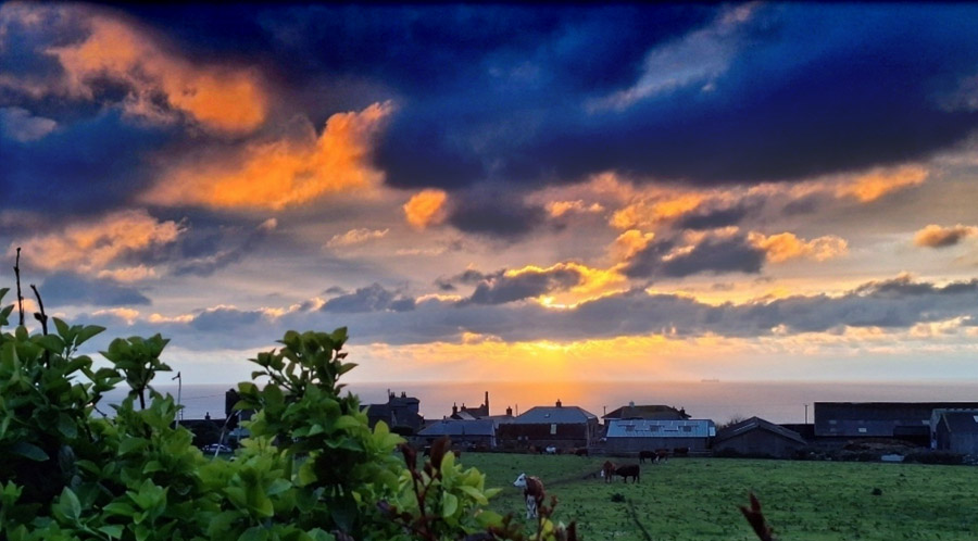 Sunset over the Atlantic - Field House B&B Land End -Field House Bed and Breakfast Holiday Accommodation - Trewellard, Pendeen