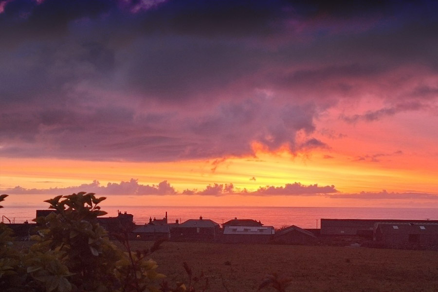 Sunset over the Atlantic - Field House B&B Land End -Field House Bed and Breakfast Holiday Accommodation - Trewellard, Pendeen
