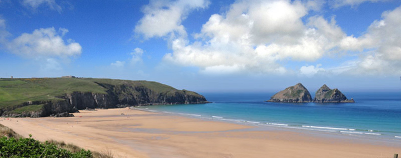 Holywell Bay - gull rocks