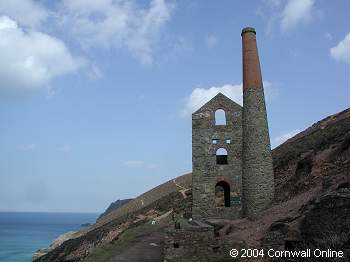 WALKING IN CORNWALL - St Agnes, Tin Mines - Ordnance Survey map. Explorer  104