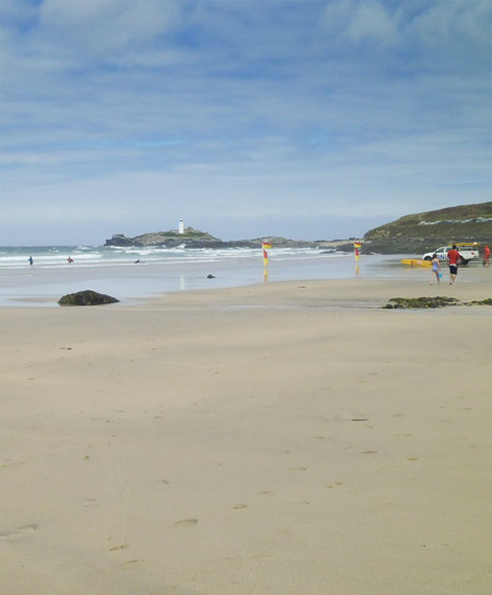 Gwithian Sands and Godrevy Lighthouse