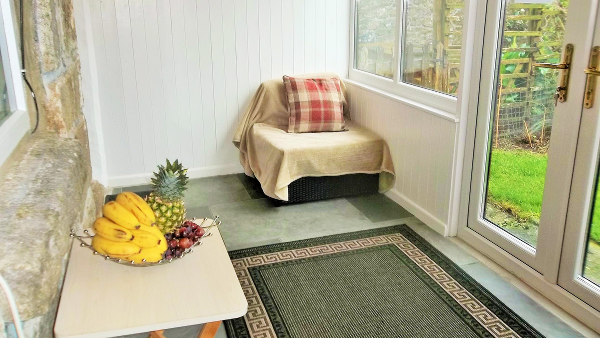 conservatory at Little Gurnards Holiday Cottage at Zennor