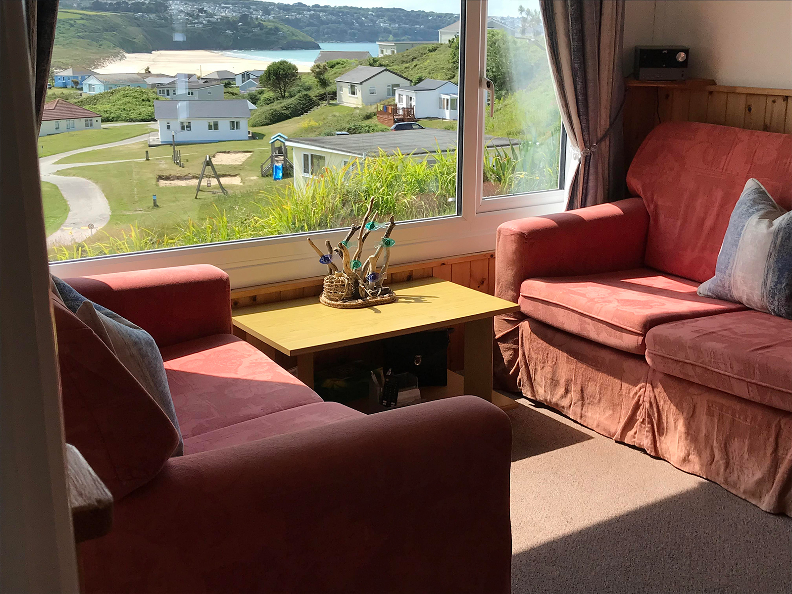 The Lounge with Sea Views -Manhattan Holiday Chalet  in Riviere Towans, Hayle