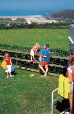 Caravans at Crantock Beach Holiday Park