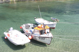 Small boats in Boscastle harbour