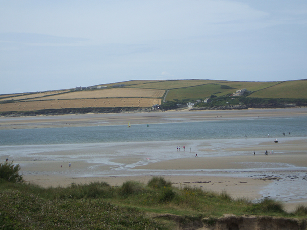 Sandbanks and shallow water on the Camel estuary at low tide