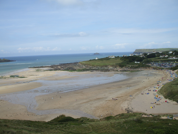 Daymer Bay and the Camel estuary at low tide from the dunes