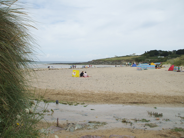 The dunes and beach at Daymer Bay seen through marram grass