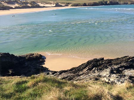 Crantock beach - view from pentire