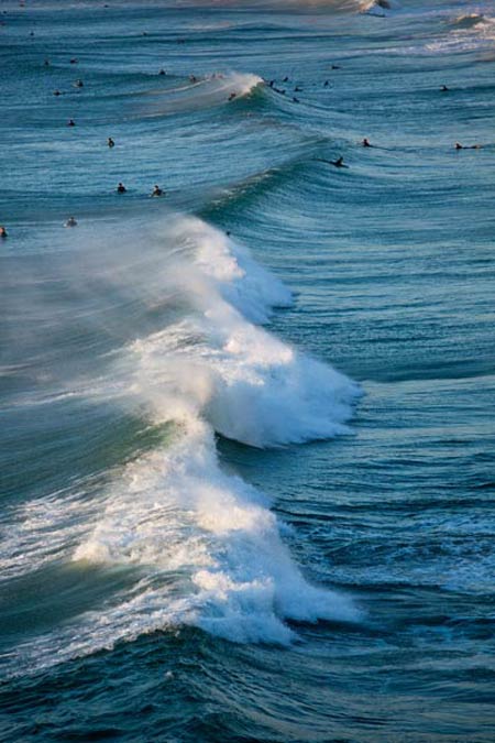 Surfing at Fistral beach