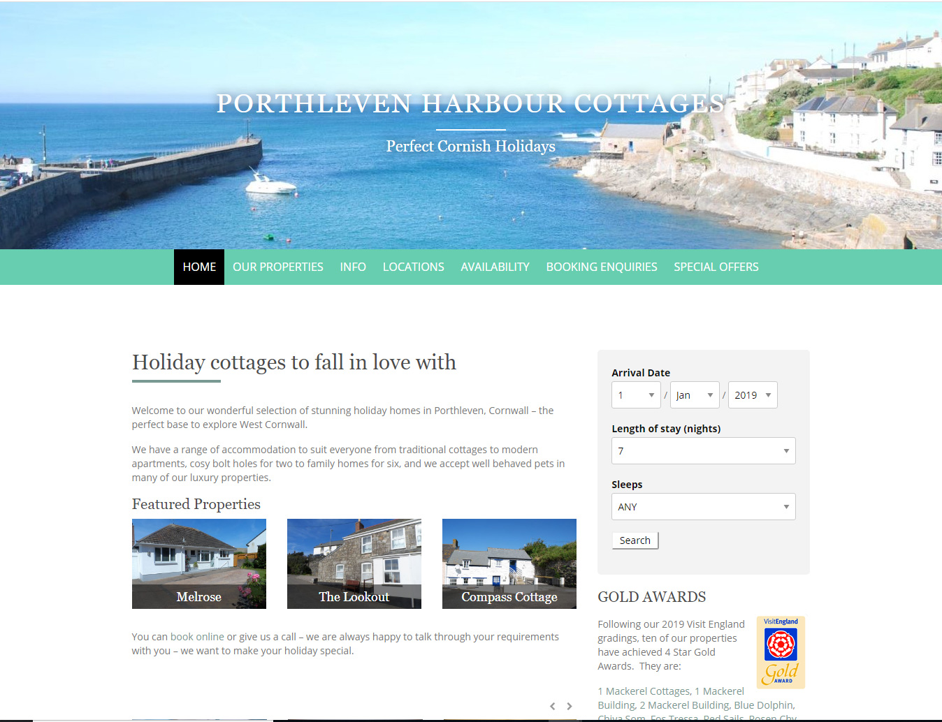 Porthleven Harbour Holiday  Cottages  