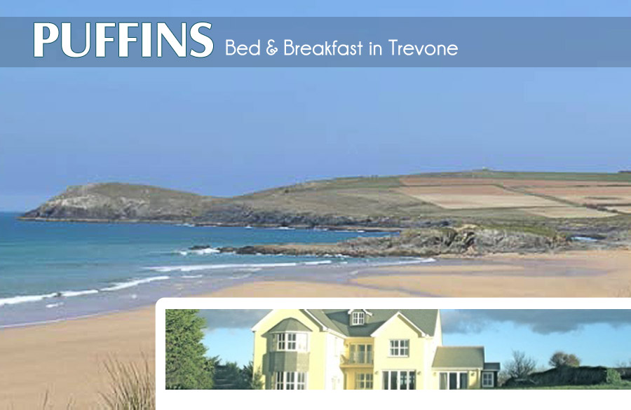 B&B stays in Trevone Bay @ Puffins Bed & Breakfast Bed & Breakfast in Trevone Cornwall