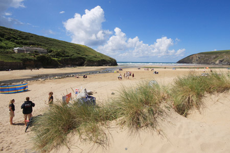 San dunes at the entrance to Mawgan Porth 