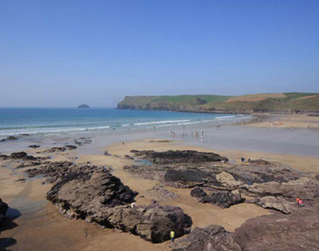 Polzeath surfing beach