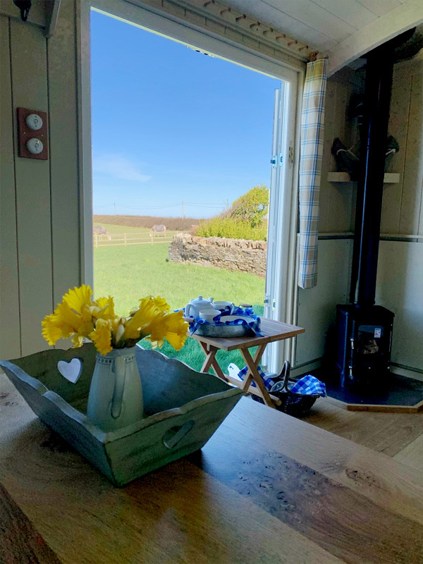 shepherds hut near Padstow with sea views - sleeps 2