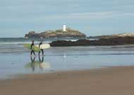 Gwithian Sand and Godrevy Lighthouse