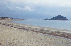 St Michaels Mount from - Marazion Marsh - RSPB Reserve 