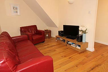 Lounge with oak floors