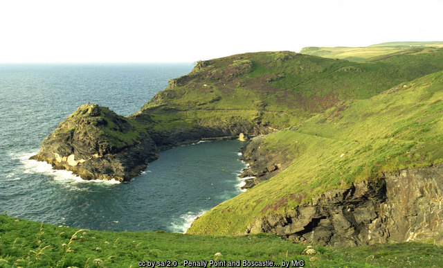 Penally Point and the narrow entrance to Boscastle harbour