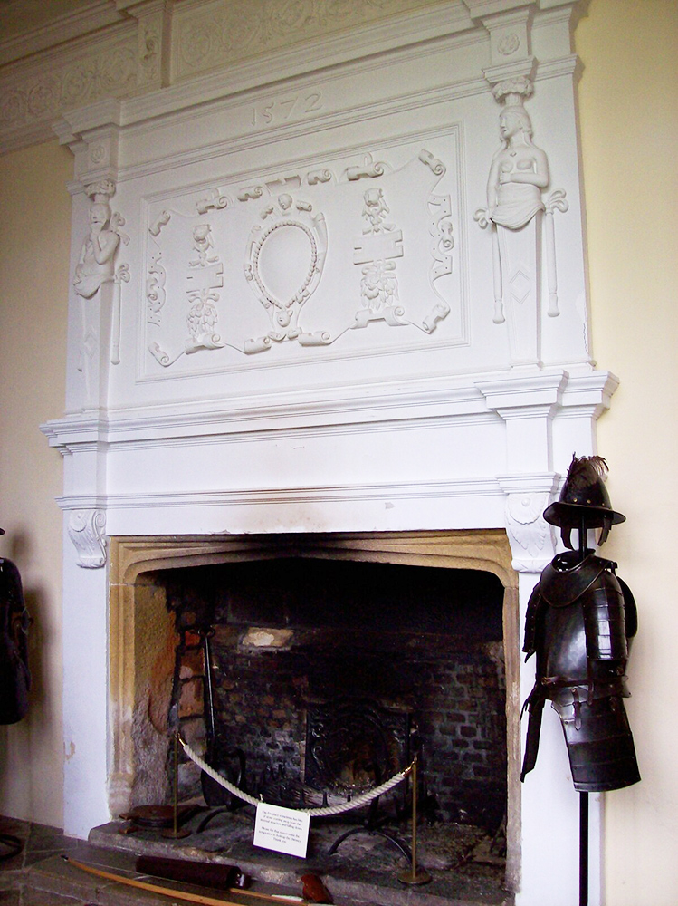 Fireplace Plasterwork - Great Hall interior at Trerice House - Photo © Len Williams (cc-by-sa/2.0)