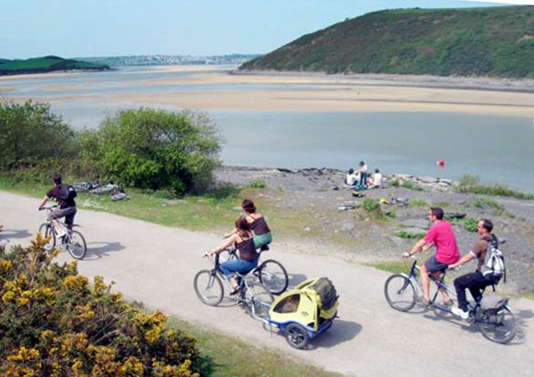 Cycling on the Camel Trail from Wadebridge to Padstow, Cornwall