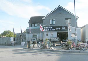 Bridge Bike Hire Wadebridge cycle hire shop front - Cornwall family cycling attraction