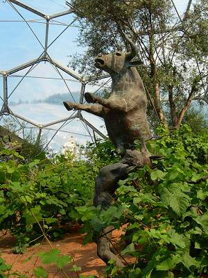 Detail of the Dionysus sculpture, Eden Project