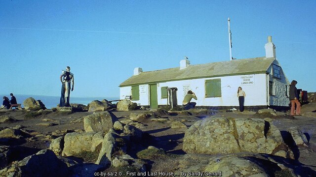 Land's End Cornwall First and Last House gift shop on the clifftop - Cornwall landmark