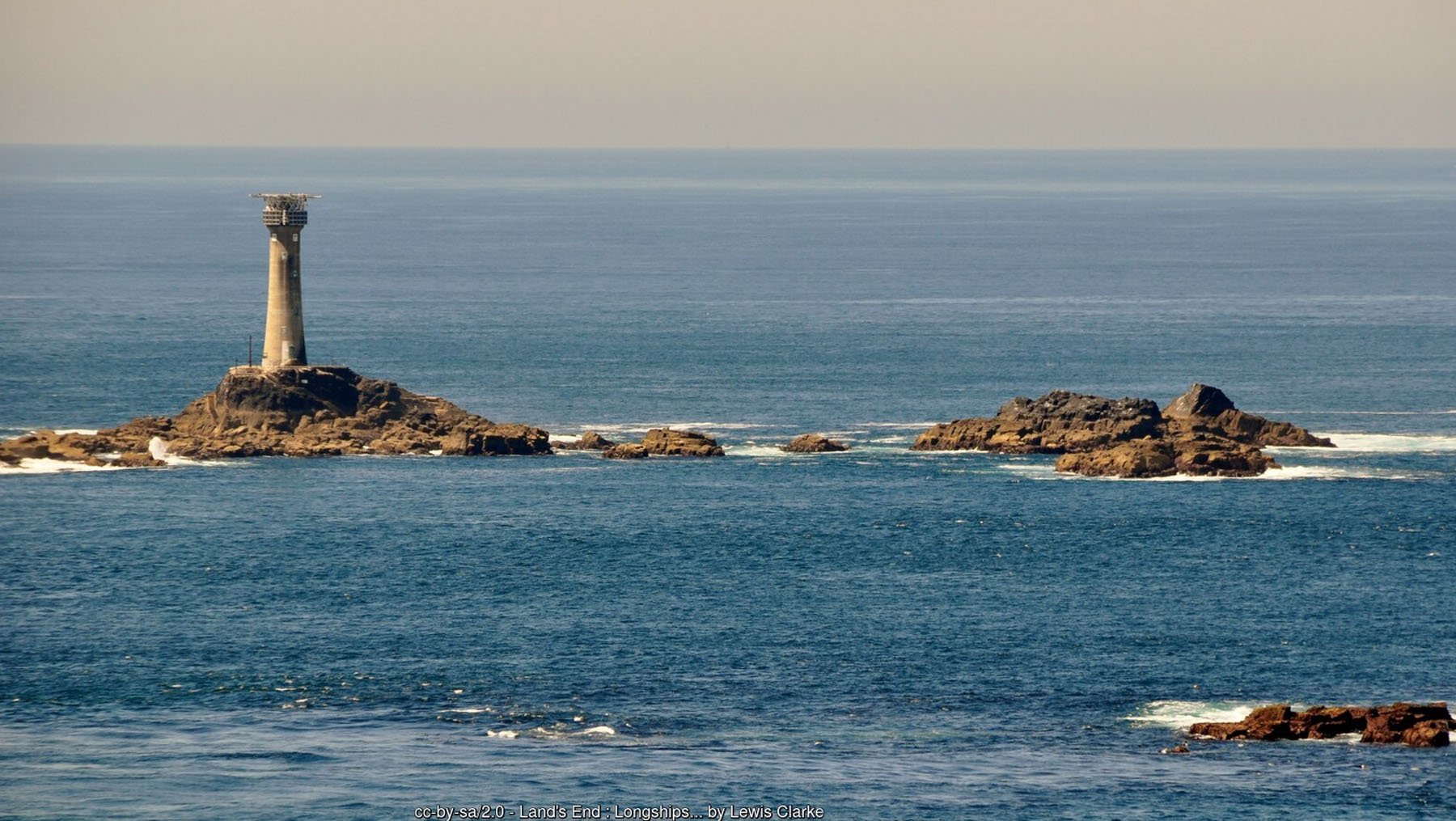 Land's End Cornwall Longships islets and lighthouse on Carn Bras - Cornwall coastal landmark