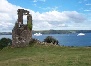 The Folly at Mount Edgcumbe, Cornwall, with views across Plymouth Sound