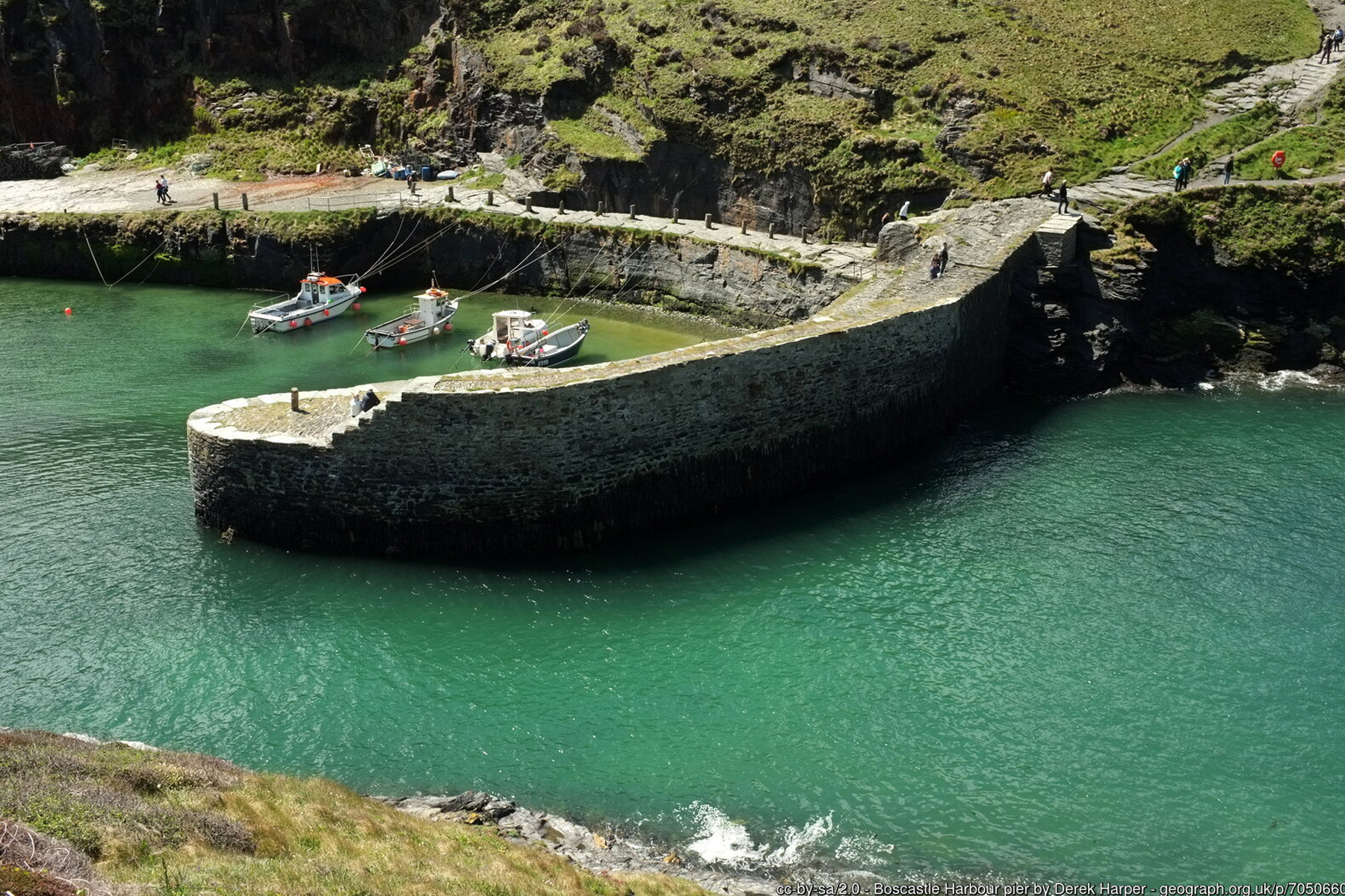 Boscastle Harbour Beach North Cornwall historic harbour and slate cliffs - Cornwall coastal holidays