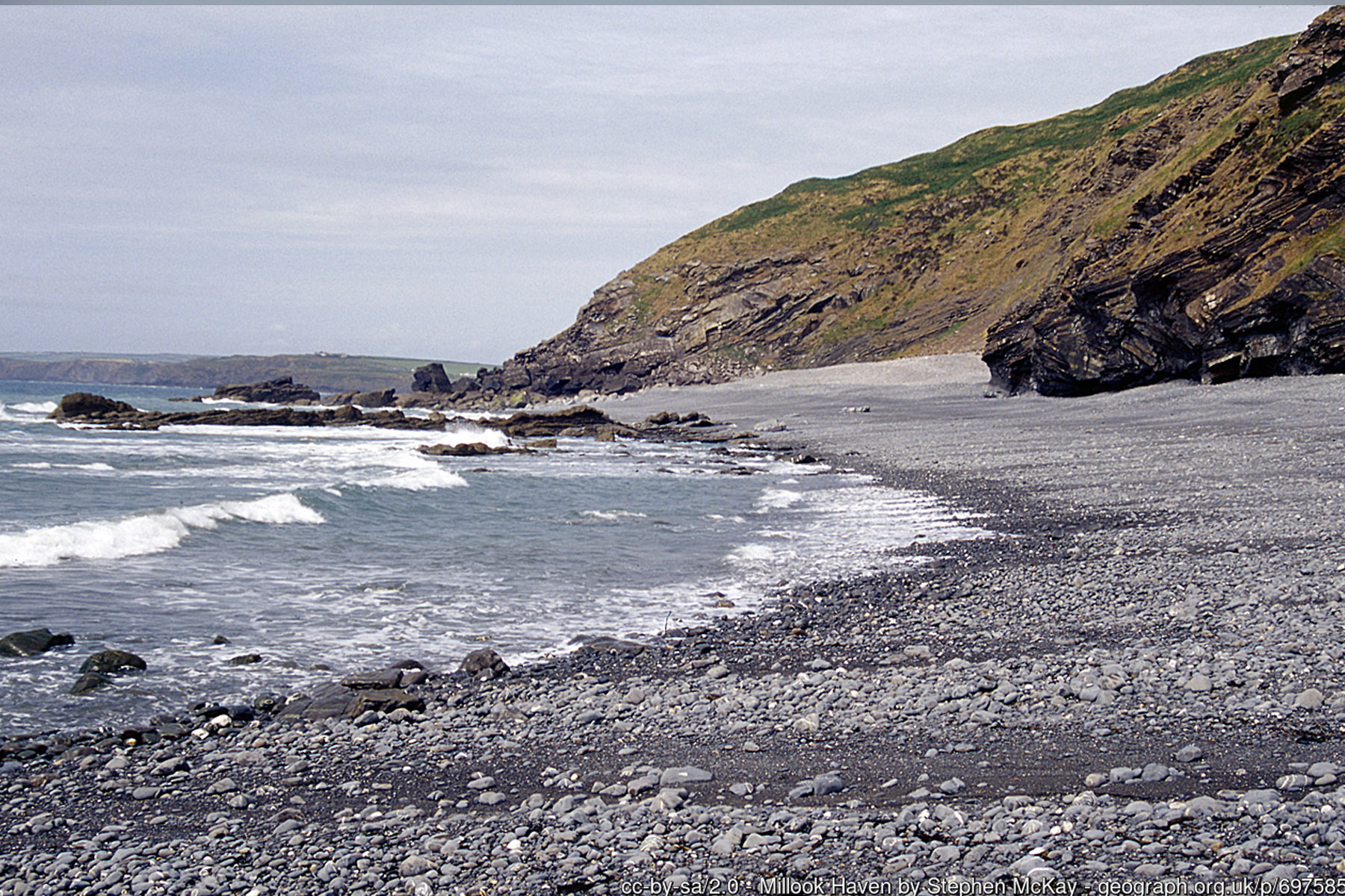 Millook Haven Beach Cornwall chevron folds geology - Cornwall coastal holidays