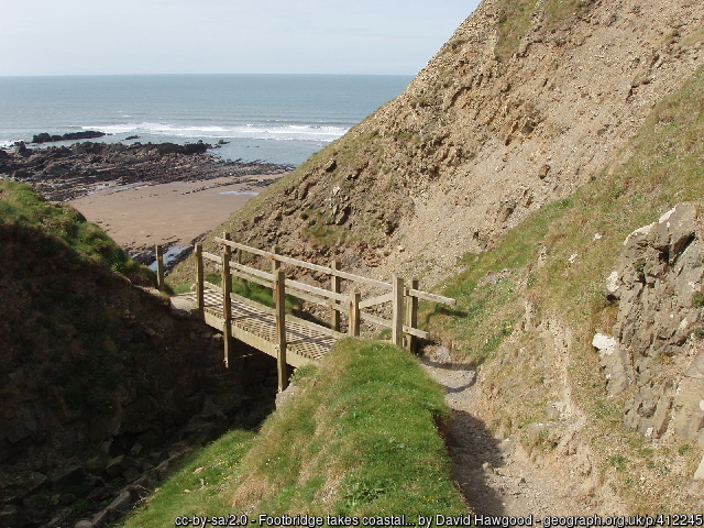 Stanbury Mouth Bude - footbridge to the remote beach