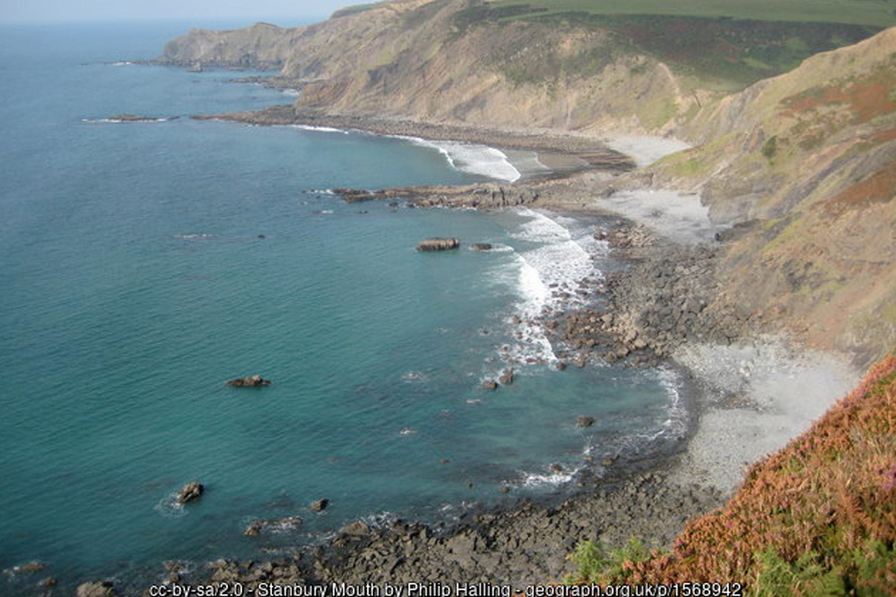 Stanbury Mouth Beach near Bude Cornwall quiet National Trust cove - Cornwall coastal holidays