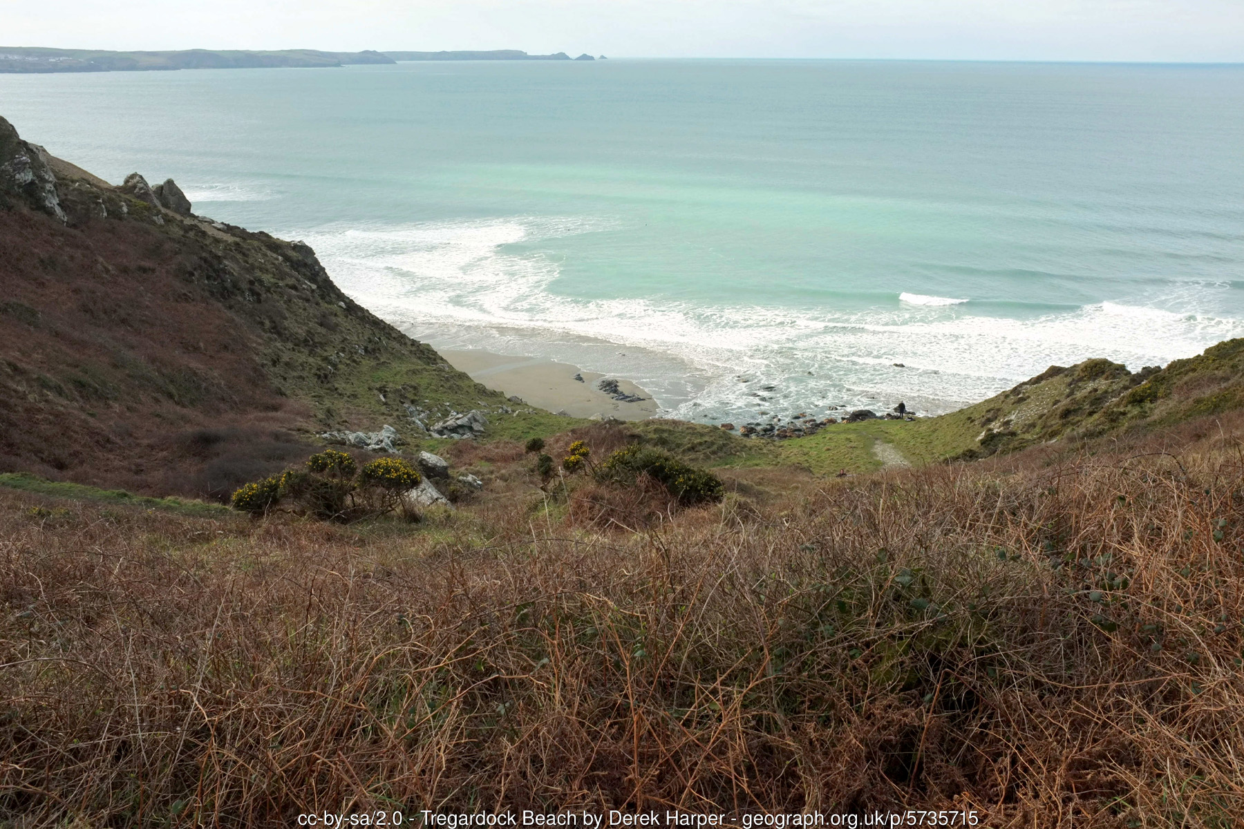 Tregardock Beach Cornwall remote tidal cove - Cornwall coastal holidays
