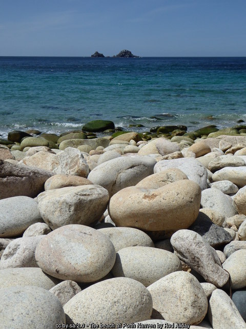 The beach at Porth Nanven, Cornwall